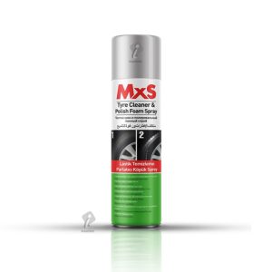 اسپری تمیز کننده و پولیش لاستیک خودرو ام ایکس اس مدل Tyre Cleaning Polish Foam MXS حجم ۵۰۰ میلی لیتر