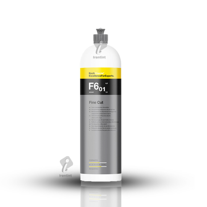 پولیش متوسط کوکمی Koch Chemie Fine Cut F6.01 خراش های ریز را از بین برده و موجب درخشندگی عمیق بدنه خودرو می شود. از مزیت های دیگر این پولیش ماندگاری بالای آن می باشد.