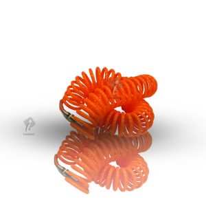 شلنگ فنری کمپرسور سایز ۱۰ طول ۱۰ متر نارنجی