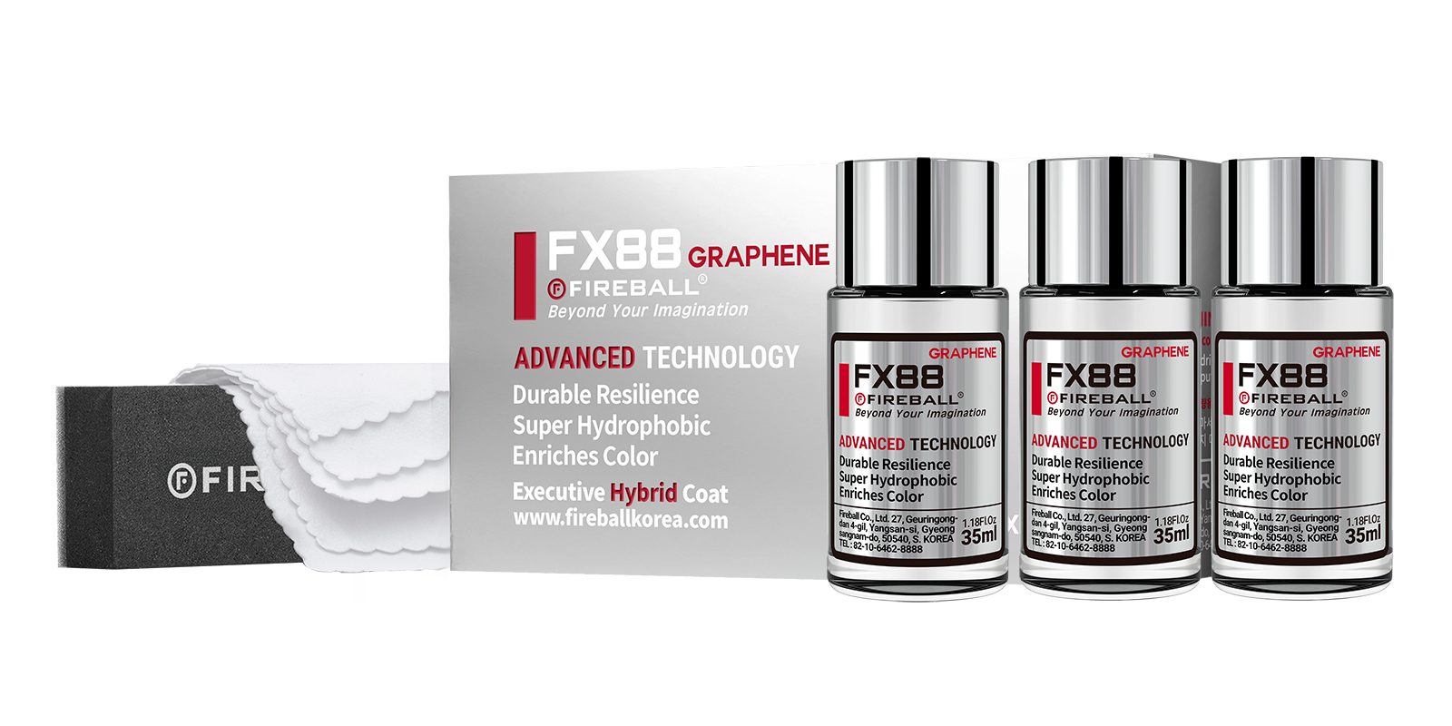 پوشش سرامیک گرافنی Fireball FX88 Graphene 105ML برای محافظت حرفه‌ای از رنگ خودرو